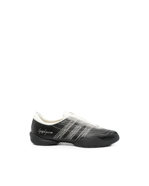 Y-3 Black Regu Embroidered Low-Top Sneakers for men