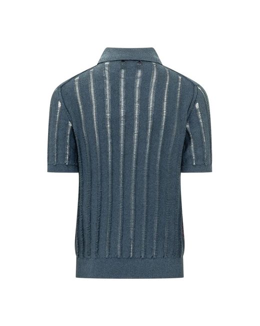 Amaranto Strick-Polo in Blue für Herren