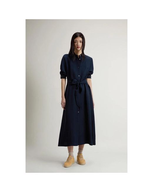 Woolrich Blue Shirt Dresses