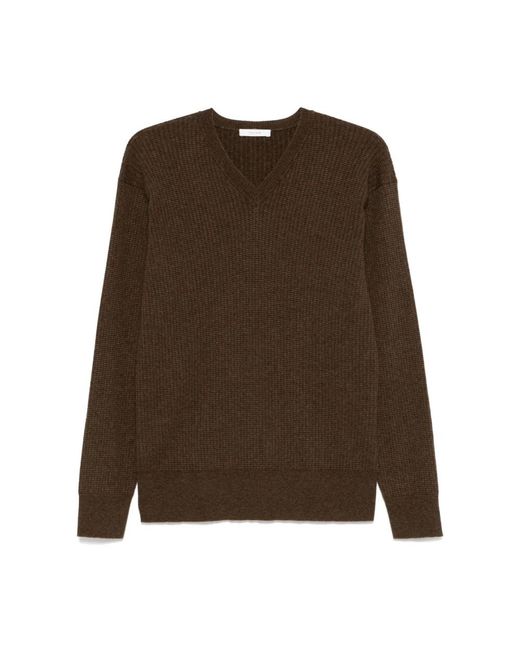 The Row Brown V-Neck Strickware