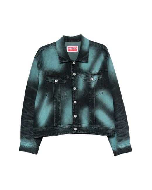 KENZO Green Denim Jackets for men