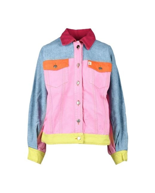 Semicouture Pink Patchwork Baumwolljacke