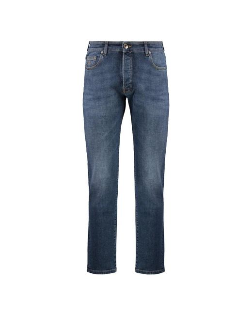 Moorer Blue Slim Fit Jeans for men