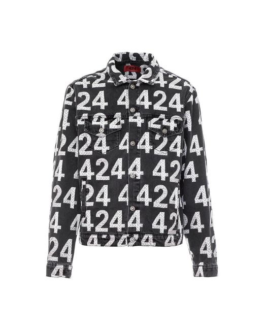 424 Jassen ,Zwart ,Denim Klassieke Denim Jack in het Black voor heren