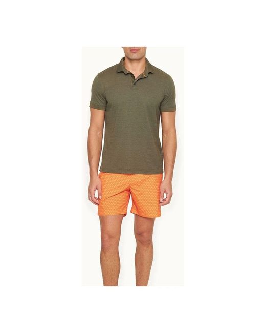 Orlebar Brown Grüne turbinen hexagon bestickte badehose in Green für Herren