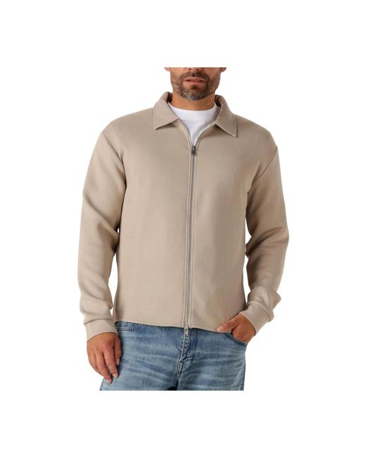 SELECTED Soft Full Zip Sweatshirt in het Natural voor heren