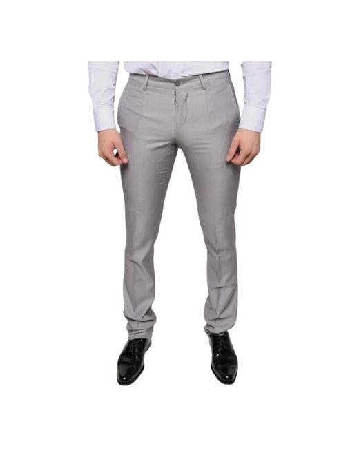 Dolce & Gabbana Gray Slim-Fit Trousers for men