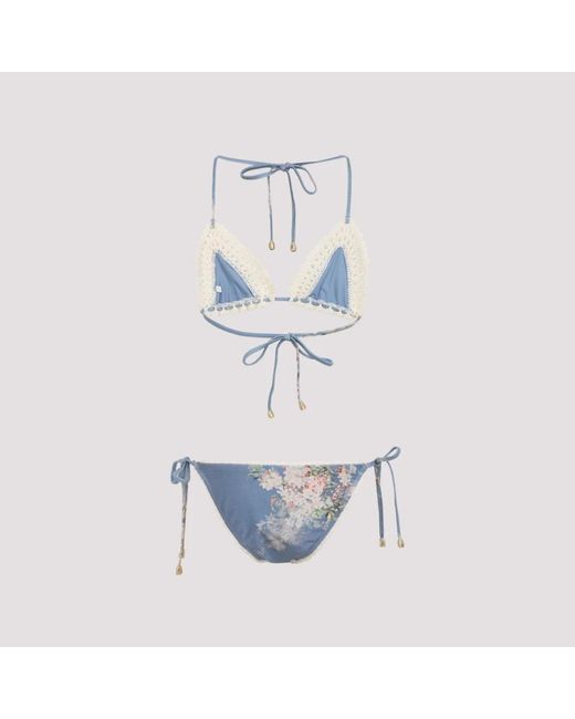 Zimmermann White Gehäkeltes Triangel-Bikini