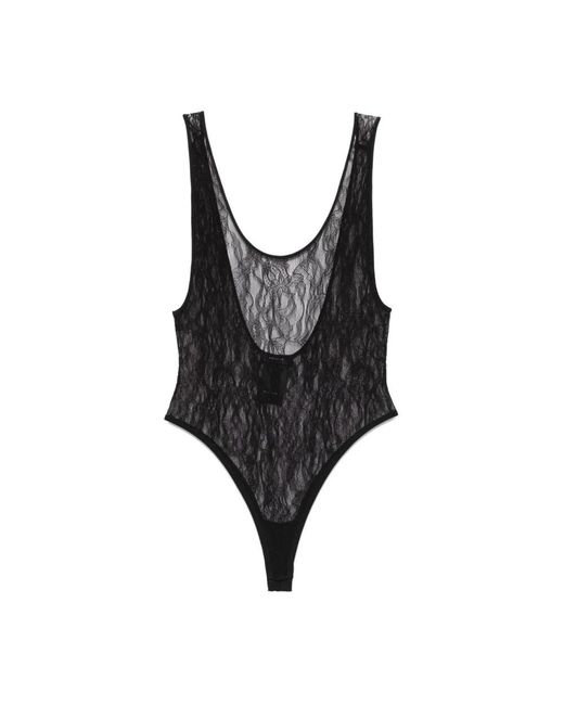 Wardrobe NYC Tops ,Zwart ,Kanten Bodysuit in het Black