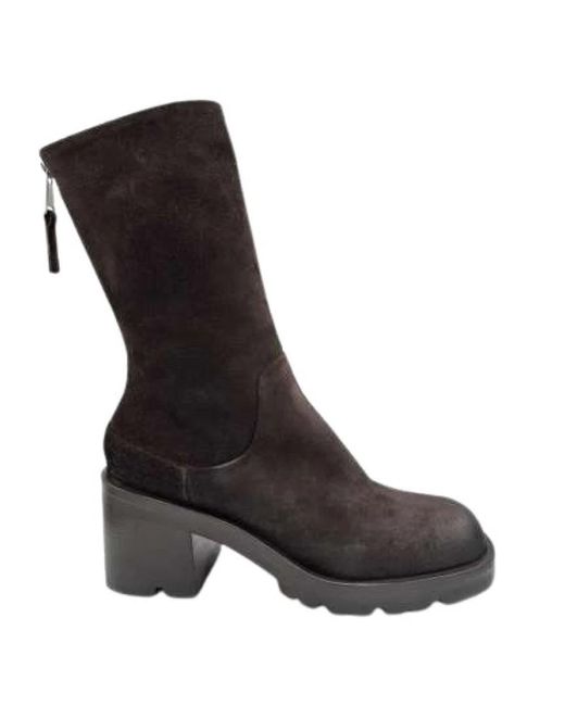 Strategia Black 70mm Leder Stiefelette mit Reißverschluss