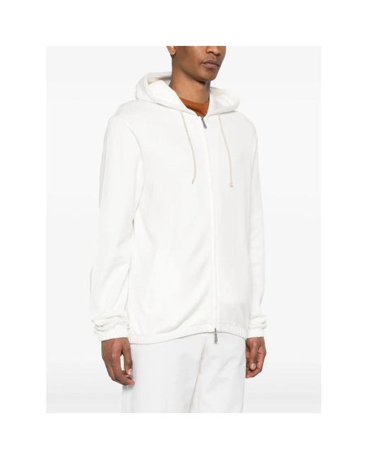 Eleventy White Zip-Throughs for men