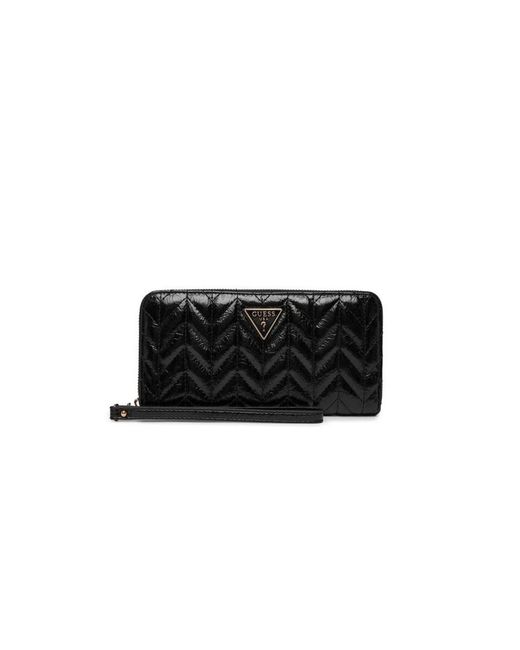 Guess Black Cheryl Quilted Chevron Geldbörse