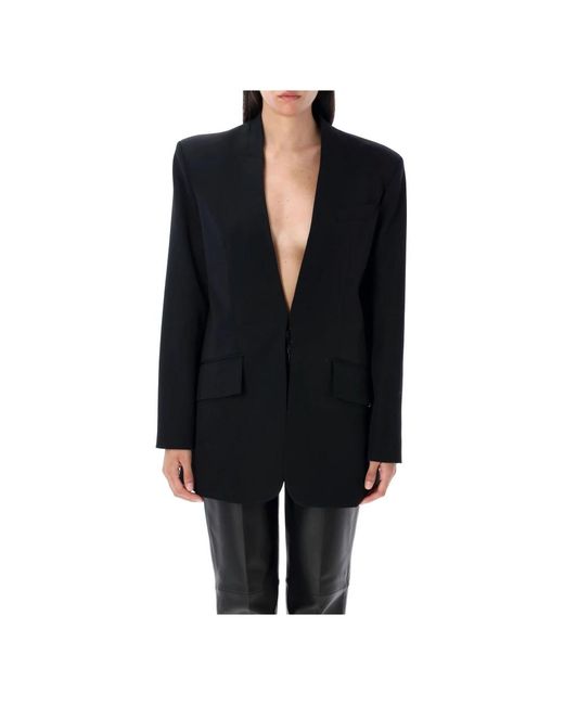 The Attico Jassen ,Zwart ,Wol Stijlvolle Jas Voor Trendy Outfits in het Black