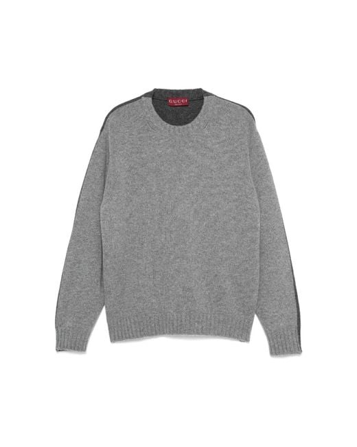 Gucci Gray Two-Tone Sweater for men