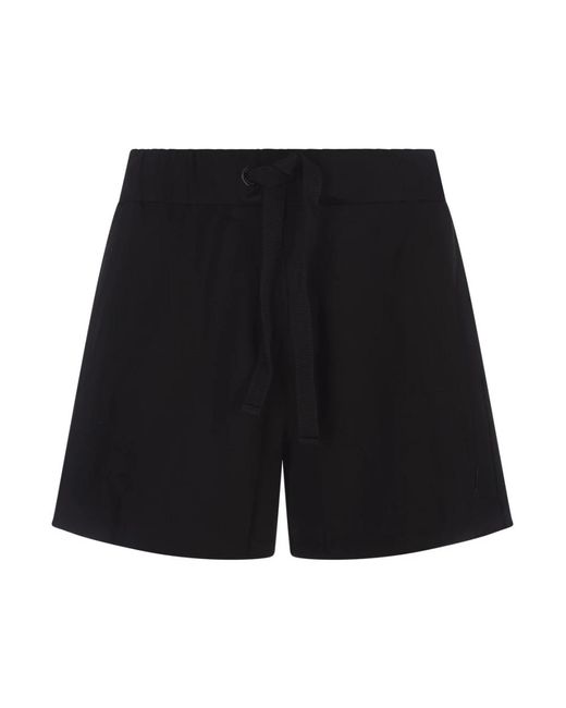 Shorts de felpa negros con detalles de grosgrain Moncler de color Black