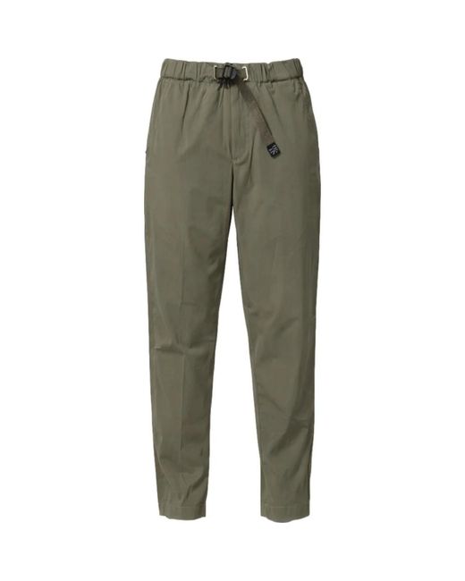 White Sand Green Slim-Fit Trousers for men