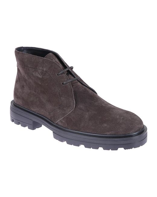 Hogan Gray Lace-Up Boots for men