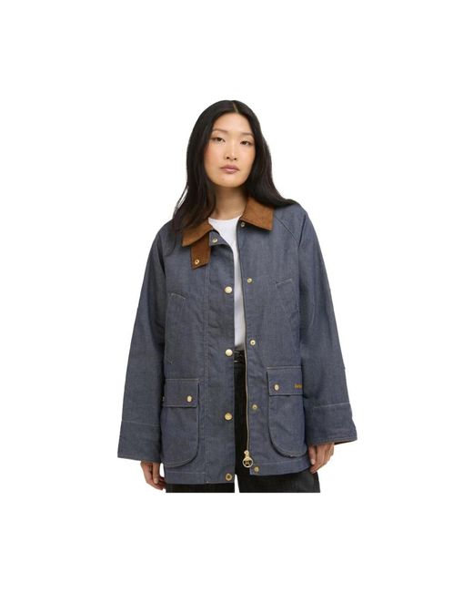Barbour Jassen ,Blauw ,Katoen Asker Light Jacket in het Blue