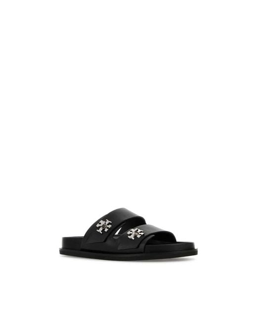 Tory Burch Black Sliders