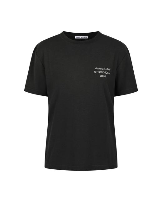 Acne Sprayed Logo T-Shirt in het Black voor heren