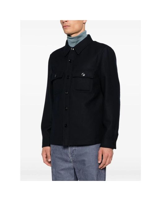 Tom Ford Light Wool Double Splittable Harrington in het Blue voor heren
