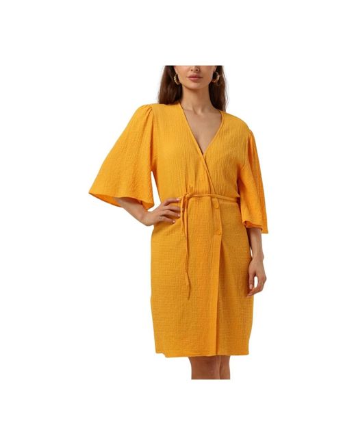 Another Label Kleedjes ,Geel ,Katoen Deja Mini Jurk in het Yellow