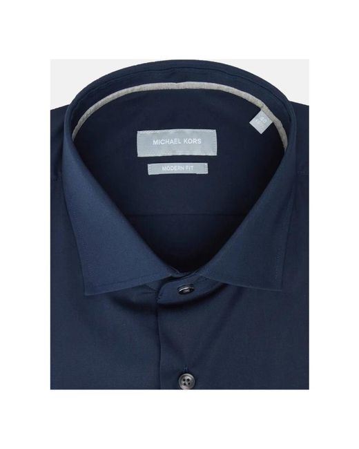 Michael Kors Modernes Stretch-Popeline-Hemd in Blue für Herren