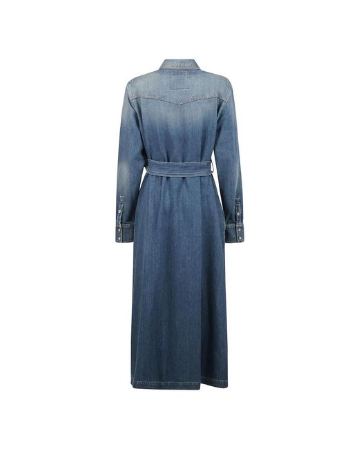 Golden Goose Deluxe Brand Blue Denim Shirt Dress