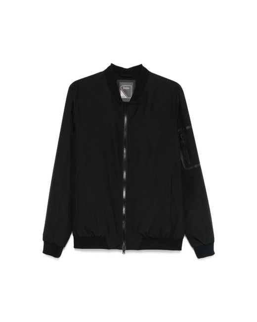Herno Black Bomber Jackets for men
