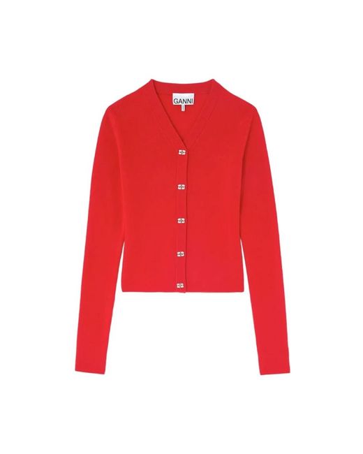 Ganni Red Cardigans