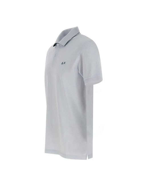 Sun 68 Tops ,Wit ,Katoen Print Under Collar Polo Shirt in het Gray voor heren