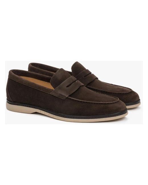 ESTRO Brown Loafers for men