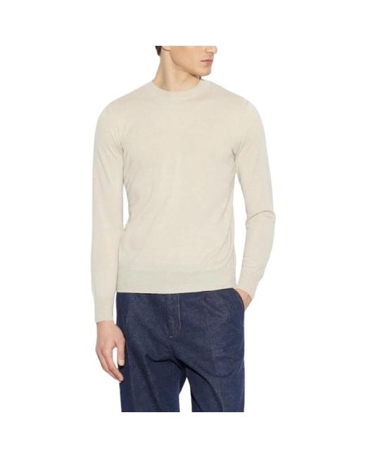 Paolo Pecora White Round-Neck Knitwear for men