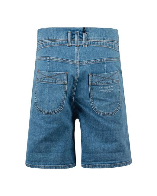 Philosophy Di Lorenzo Serafini Blue Denim Shorts