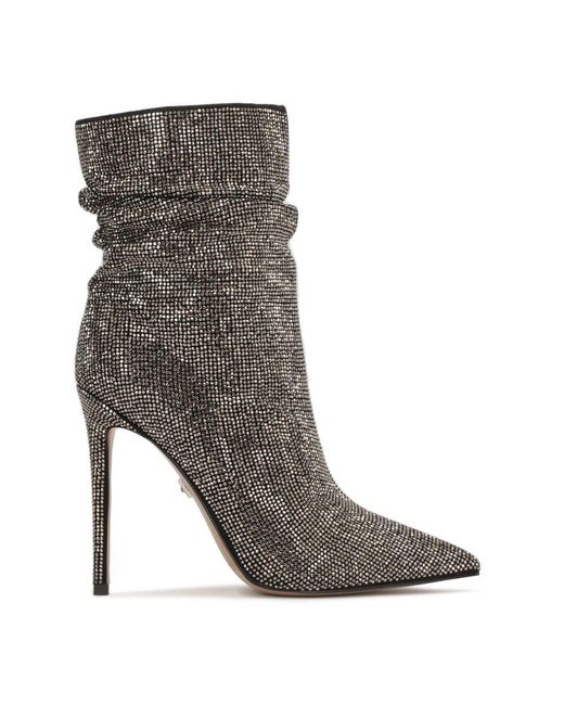 Kazar Gray Wildleder-Stiefeletten Mit Kristallen Überzogen