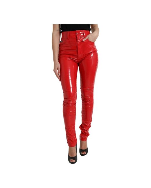 Dolce & Gabbana Red Skinny trousers