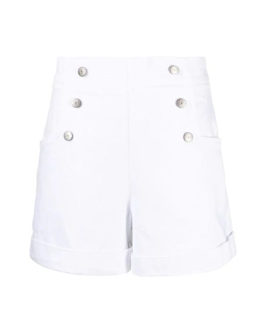 P.A.R.O.S.H. White Weiße casual shorts für frauen,rosa kurze shorts für frauen