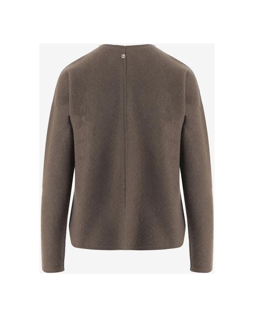 Giorgio Armani Brown Round-Neck Knitwear