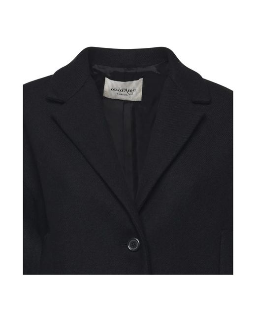 Ottod'Ame Black Single-Breasted Coats
