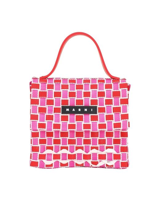 Borsa a tracolla fucsia intrecciata di Marni in Red