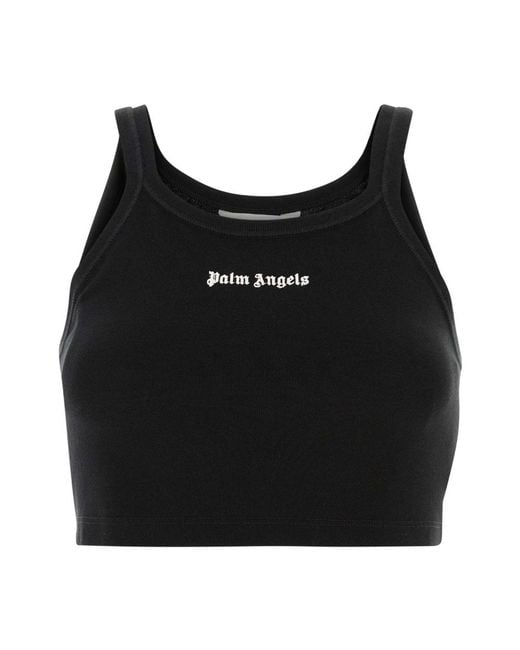 Palm Angels Black Sleeveless Tops