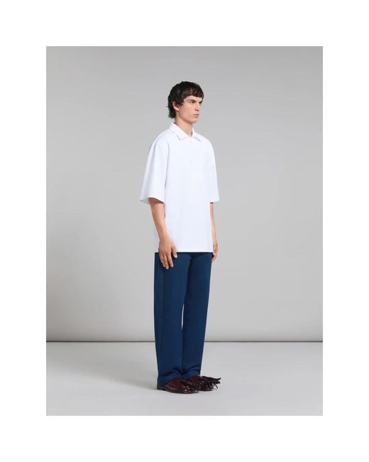 Marni Tops ,Wit ,Katoen Oversized Poloshirt in het White voor heren