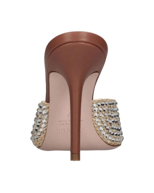 Gedebe Brown Heeled Mules