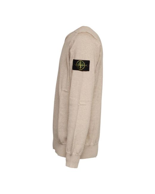 Stone Island Natural Round-Neck Knitwear for men