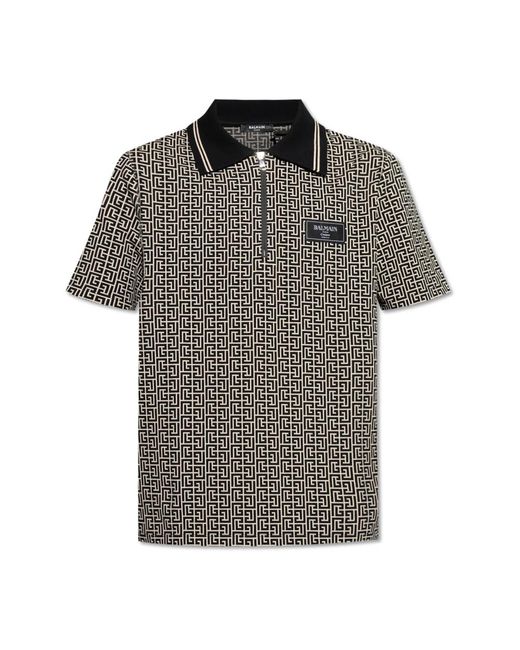 Balmain Gray Polo Shirts for men