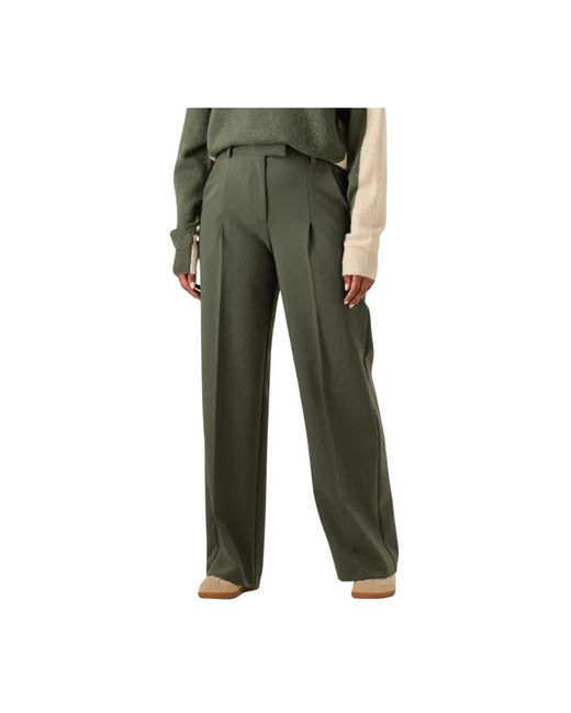 Another Label Broeken ,Groen ,Groene Plooibroek Voor Stijlvolle Herfst En Winter in het Green