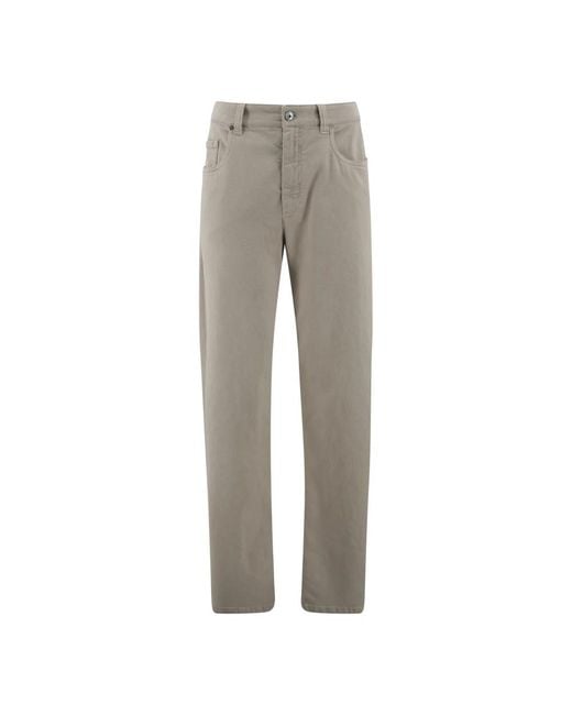 Brunello Cucinelli Gray High-waist baumwolljeans