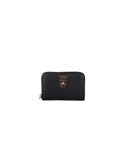 Guess Bianca Slg Medium Zip Around in het Black