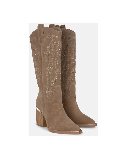Alma En Pena. Brown Cowboy & Biker Boots