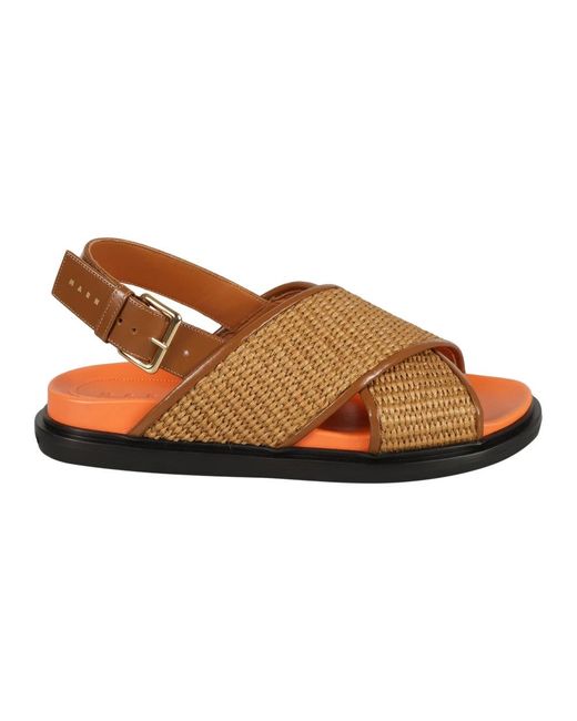 Marni Brown Flat Sandals